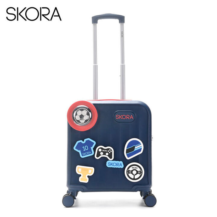 VALIJA 16" SKR LETS PLAY PINS ABS AZUL RUEDA DOBLE SIN EXPANSION 